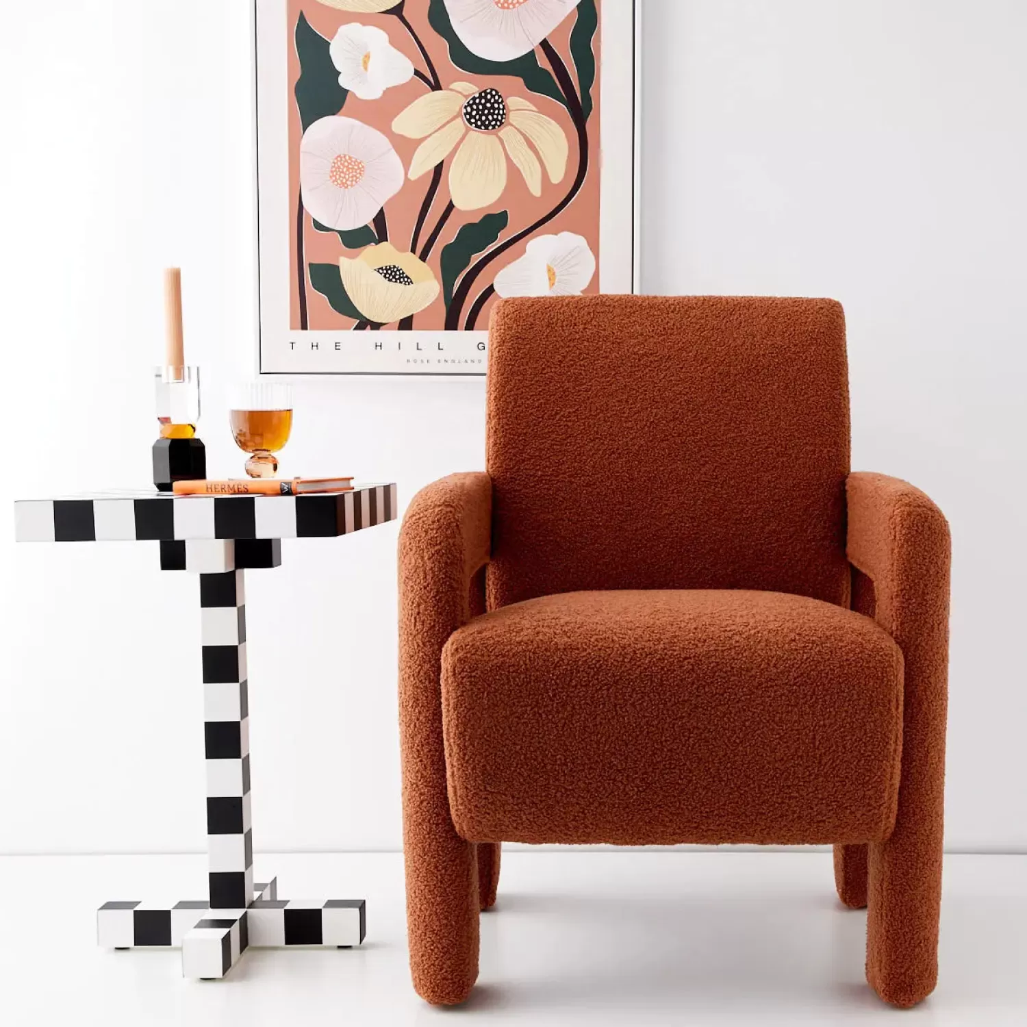 GigiandTom Boucle Accent Chair Terracotta* Furniture