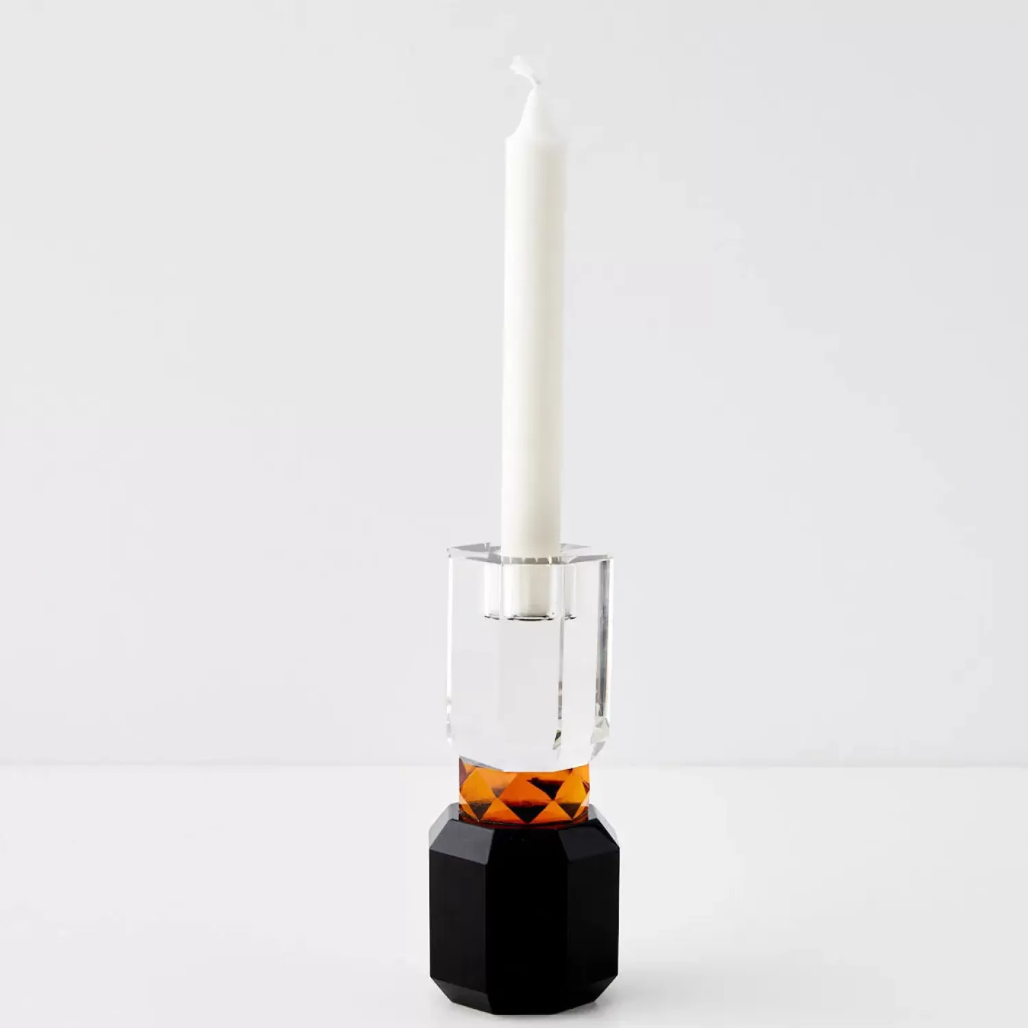 GigiandTom Brilliant Crystal Taper Candle Holder Clear Black* Candle Holders