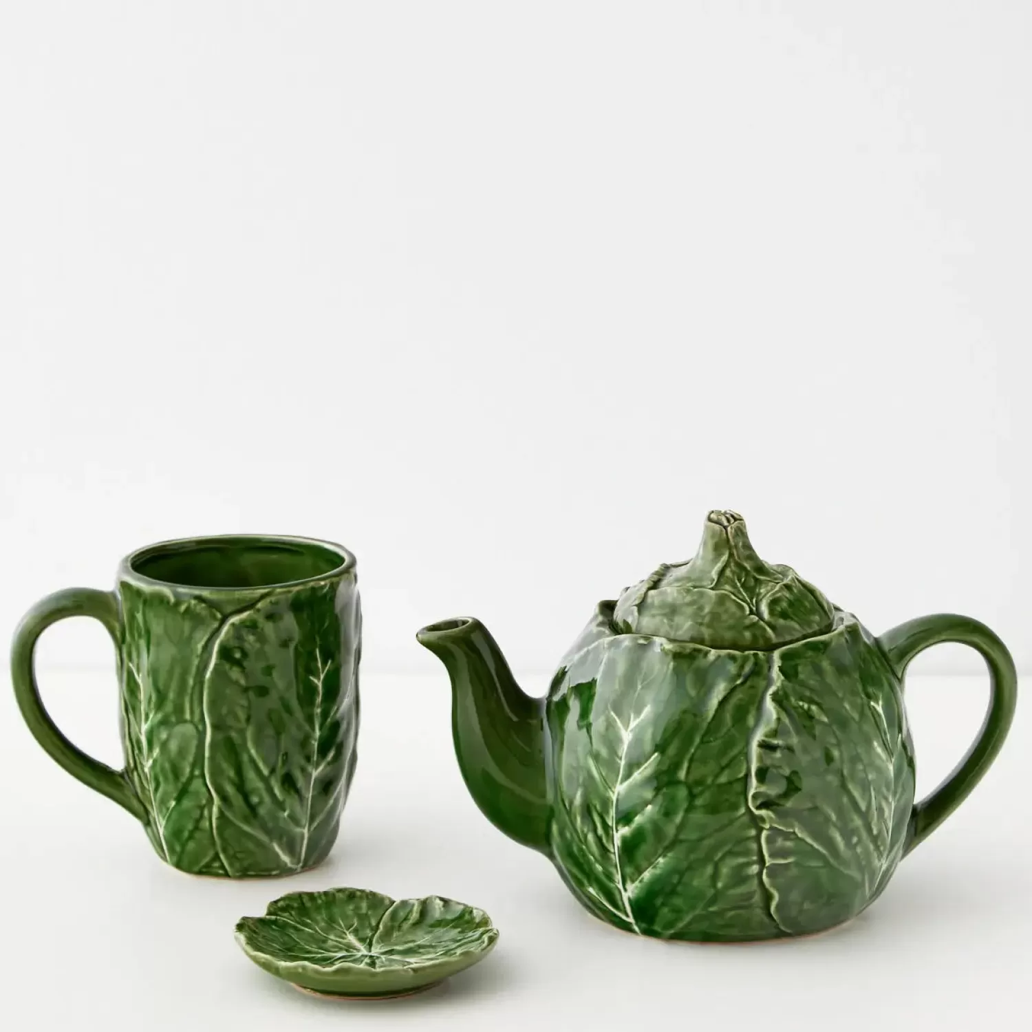 GigiandTom Cabbage Ceramic Tea Pot Green* Tableware