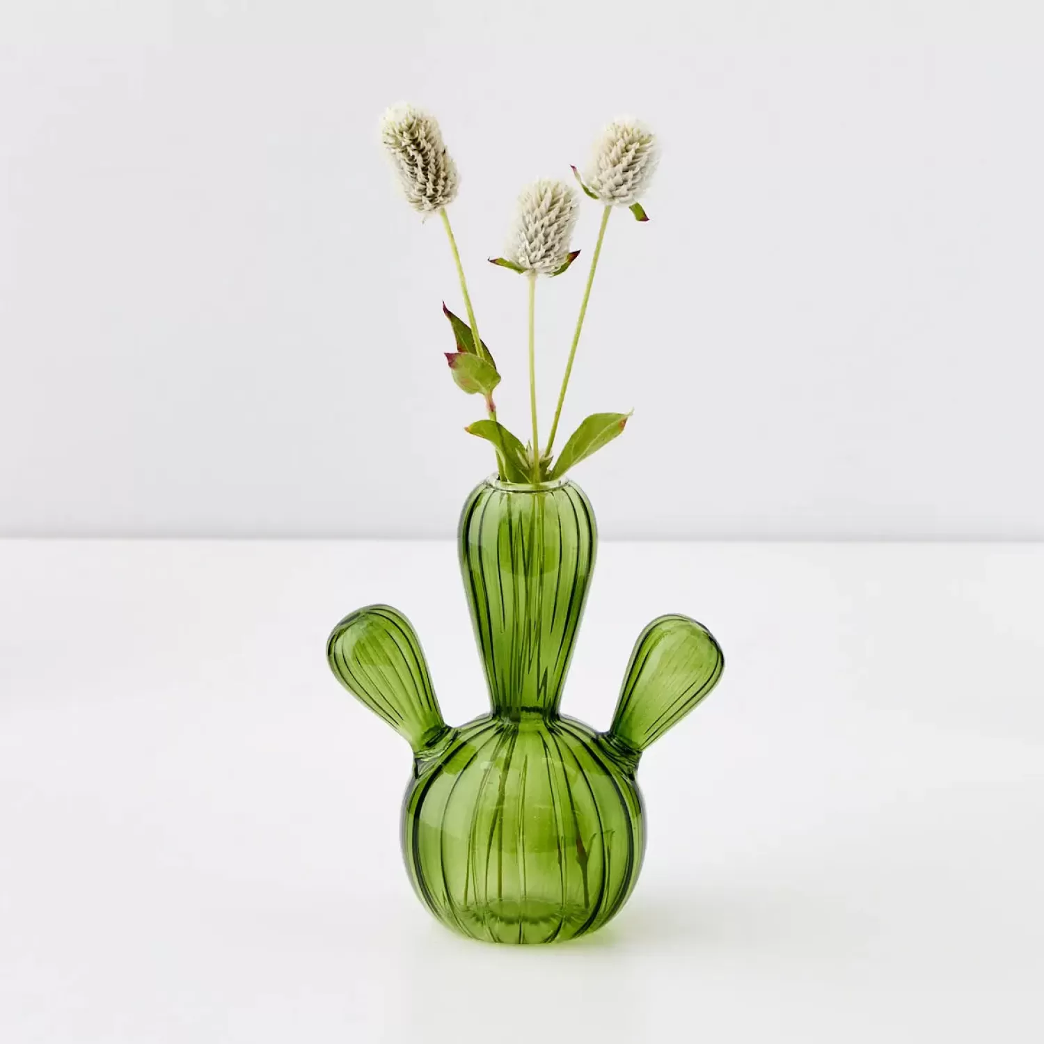 GigiandTom Cactus Small Coloured Glass Vase Green* Vases