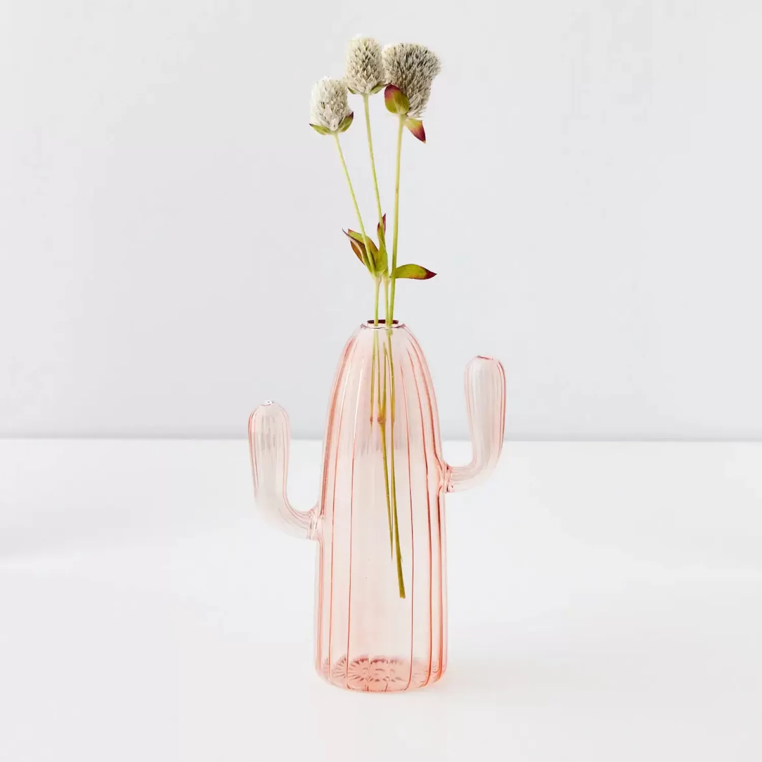 GigiandTom Cactus Tall Coloured Glass Vase Pink* Vases