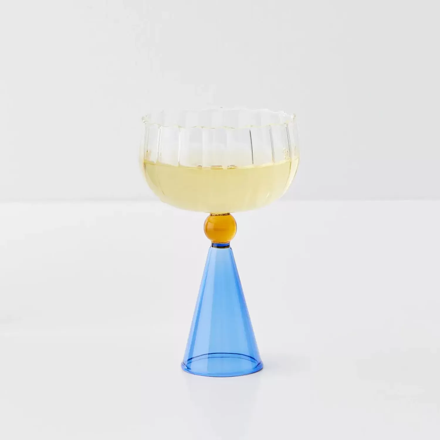 GigiandTom Champagne Cocktail Glass Clear/Navy* Wine Glasses