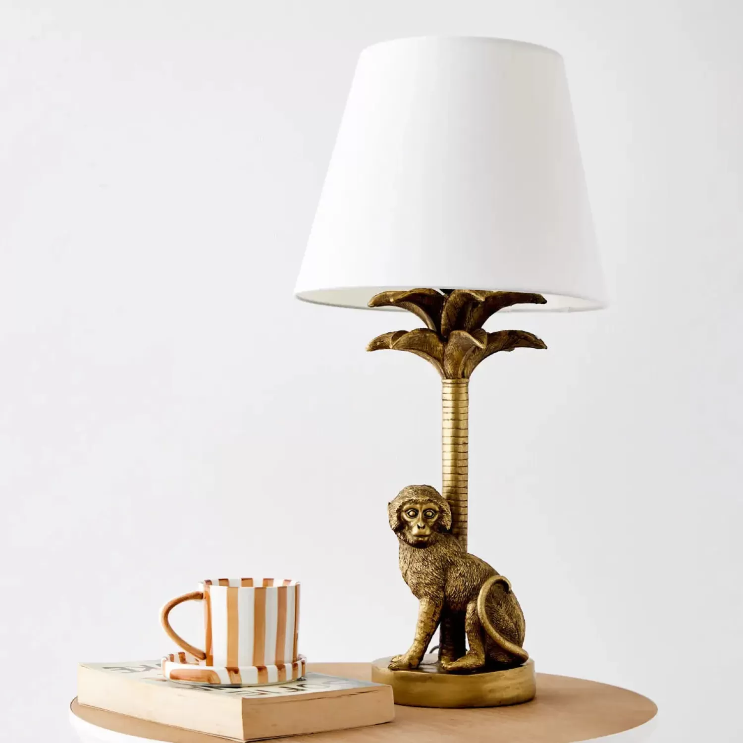 GigiandTom Charlie Chimp Resin Table Lamp Gold* Lighting