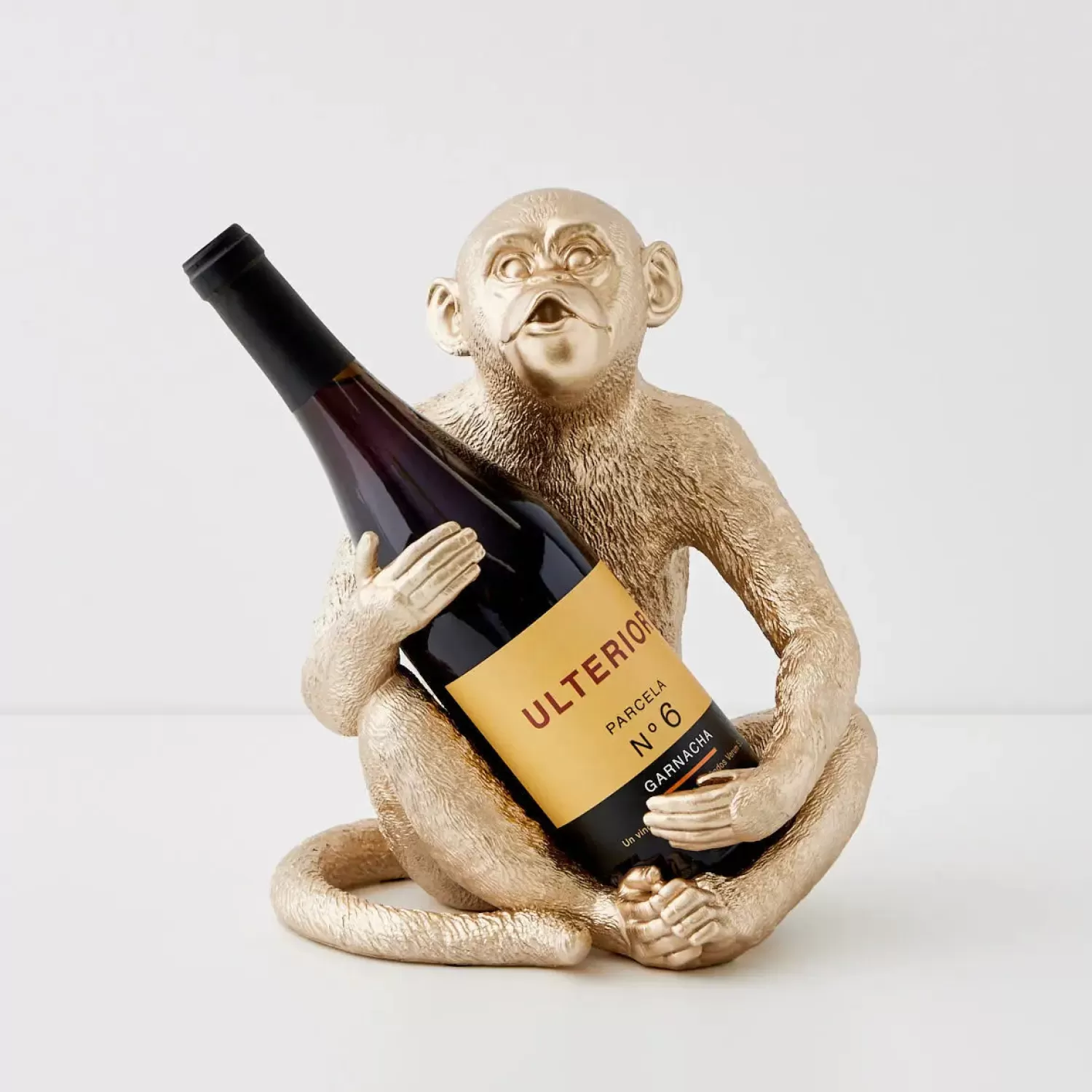 GigiandTom Charlie Chimp Resin Wine Holder Gold* Decorative Objects & Trays