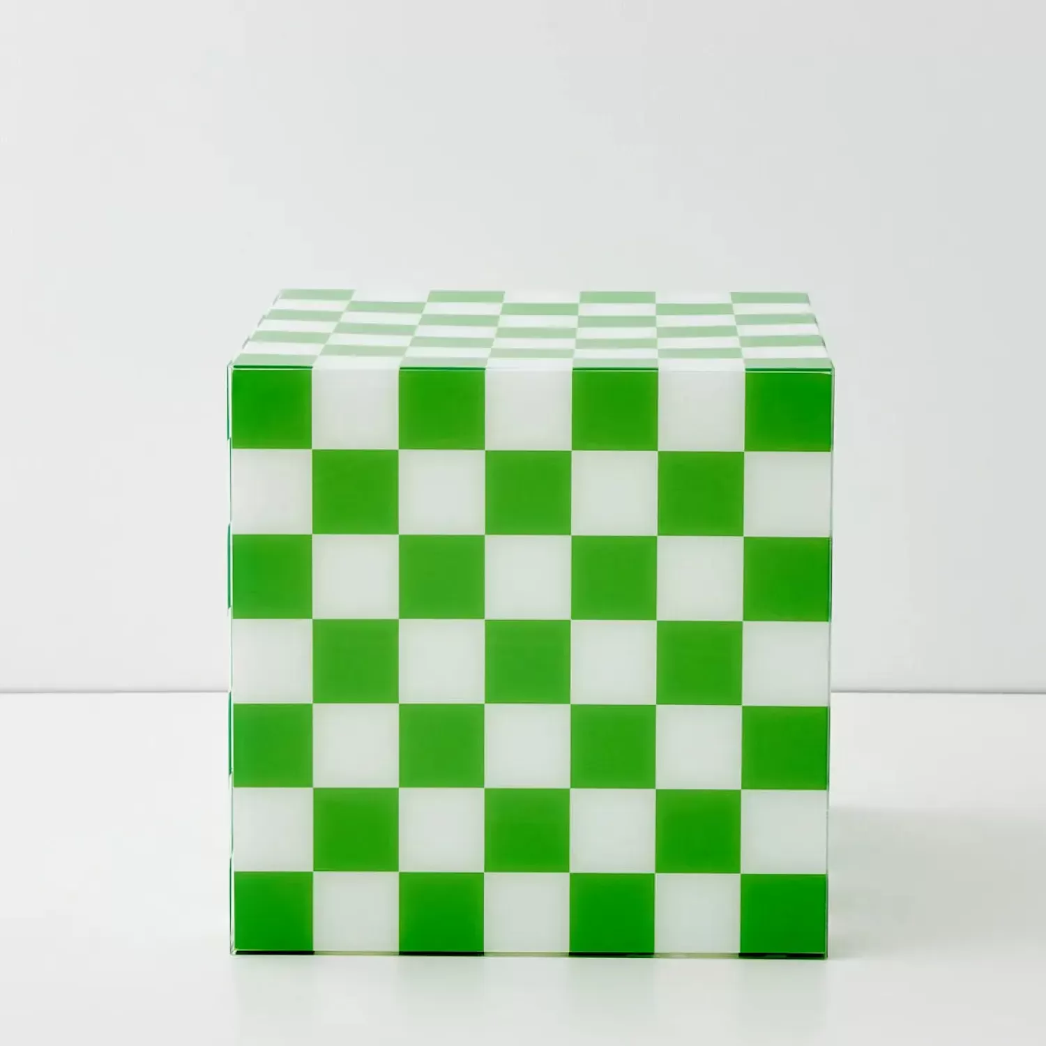 GigiandTom Checkerboard Acrylic Side Table Green* Furniture