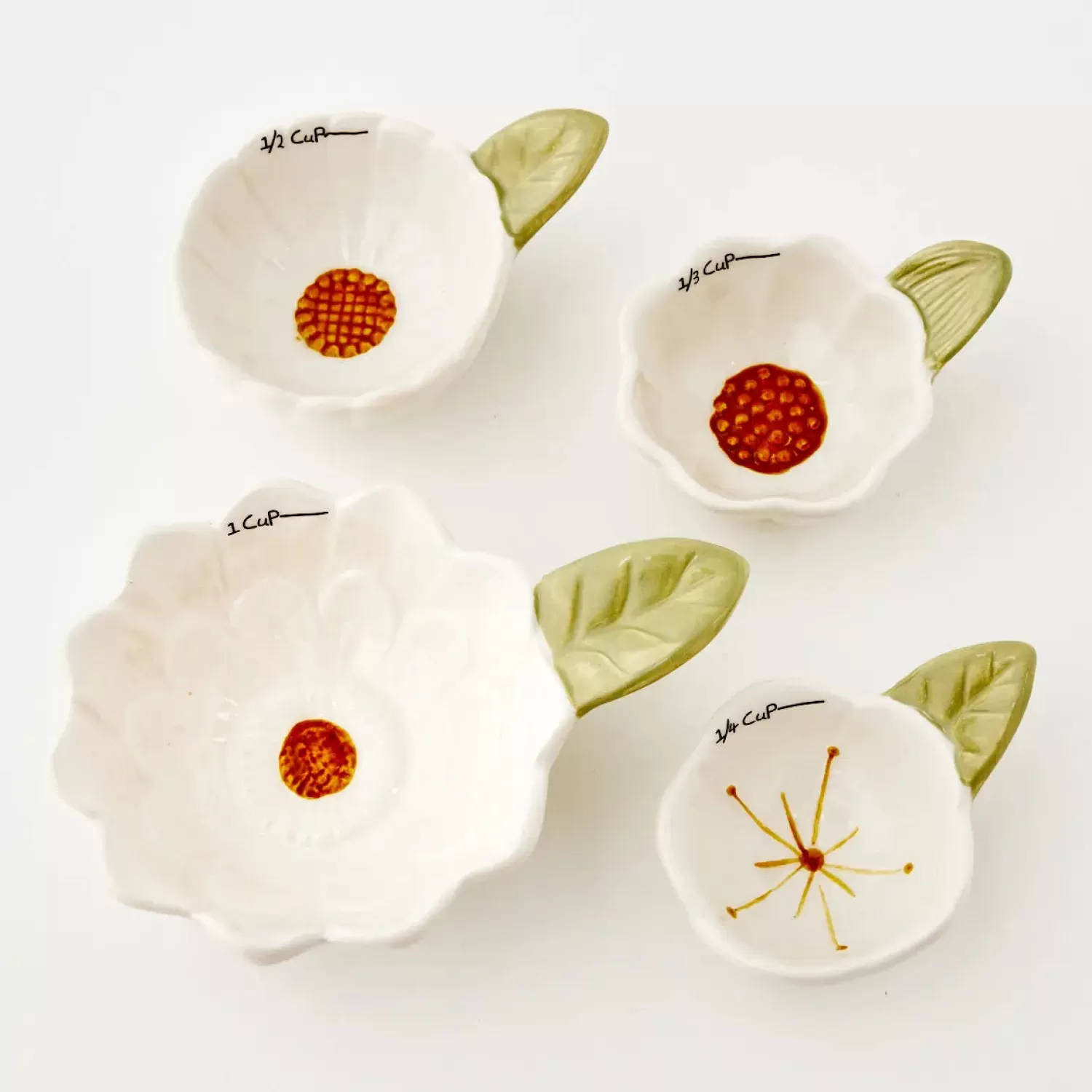 GigiandTom Daisy Ceramic Measuring Cup Set* Kitchen Accessories