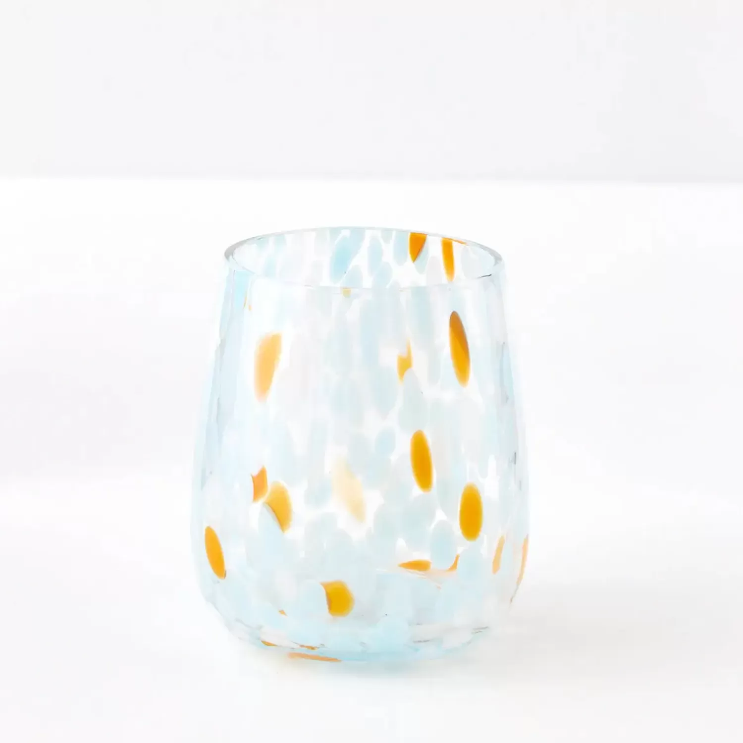 GigiandTom Dotted Glass Tumbler Blue/Orange* Drinkware