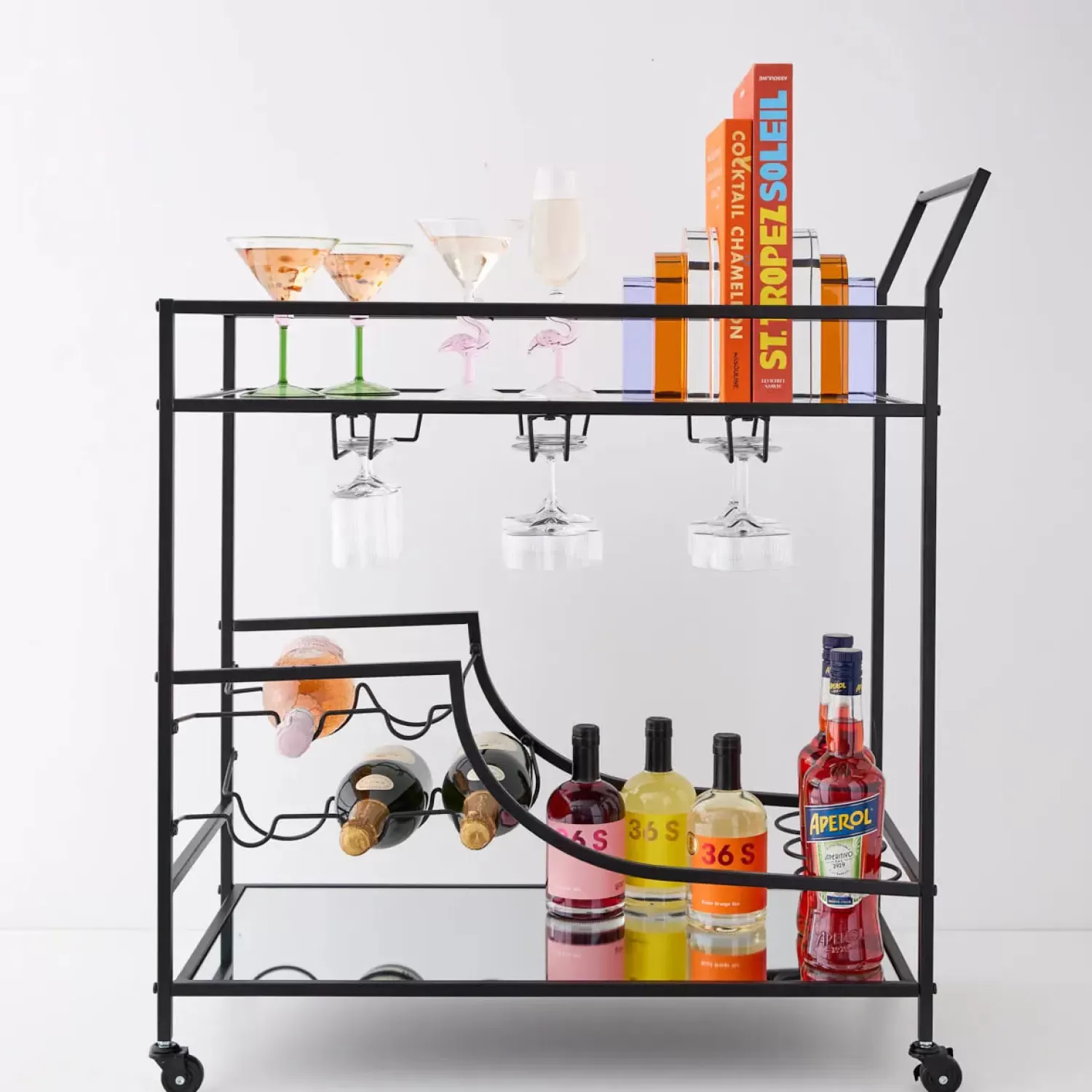 GigiandTom Double Decker Bar Cart Black* Bar Tools & Accessories