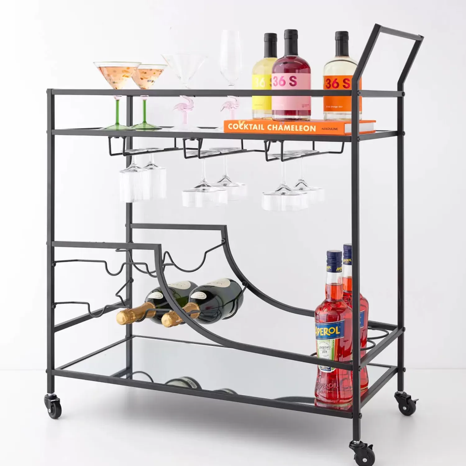 GigiandTom Double Decker Bar Cart Black* Bar Tools & Accessories