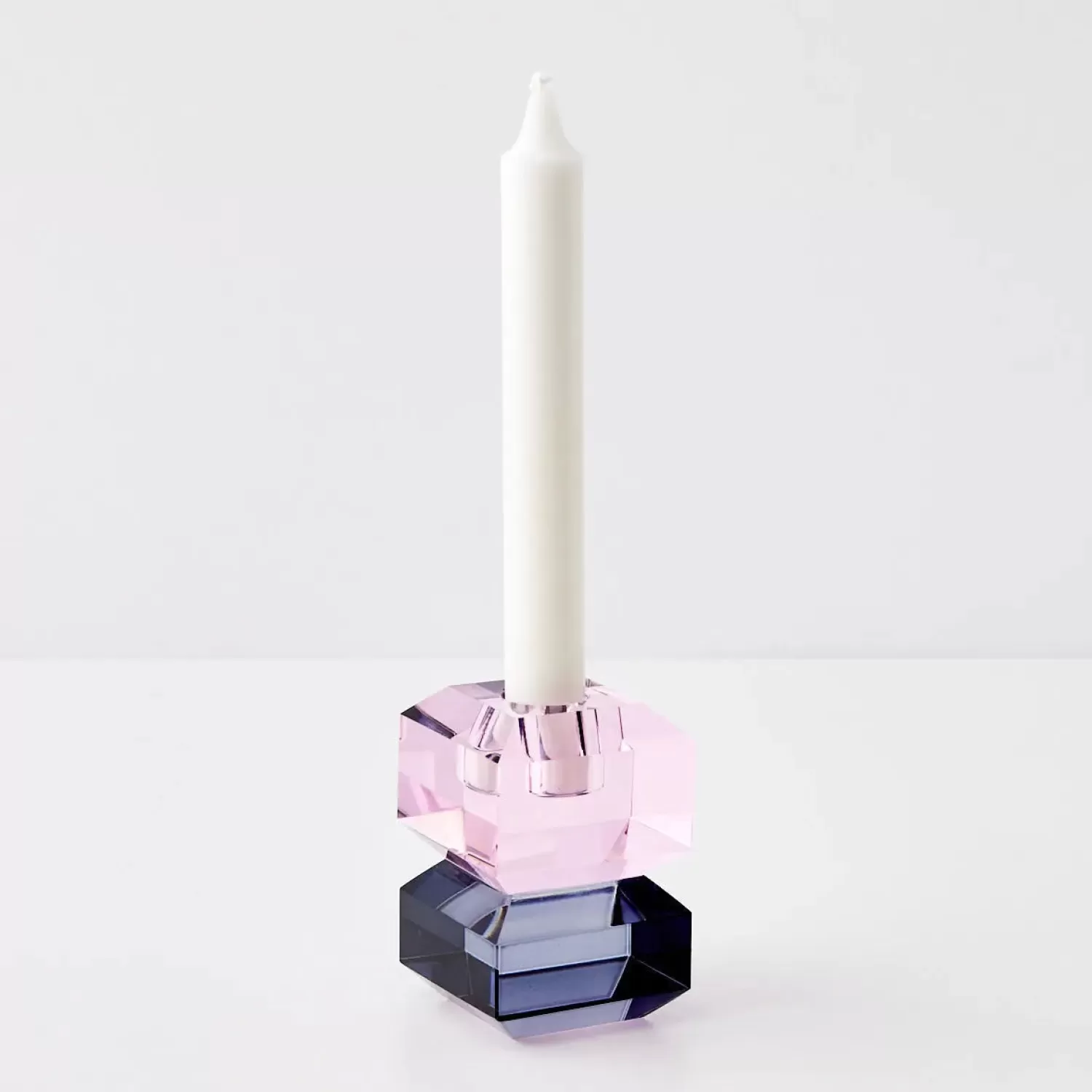 GigiandTom Edgy Crystal Taper Candle Holder Smoke Pink* Candle Holders