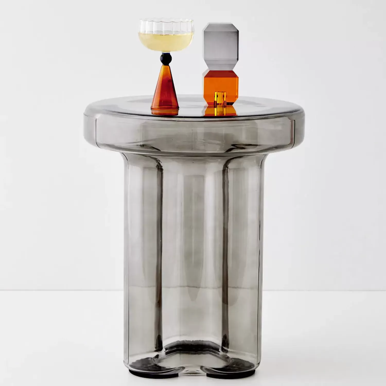 GigiandTom Glass Side Table Grey* Furniture