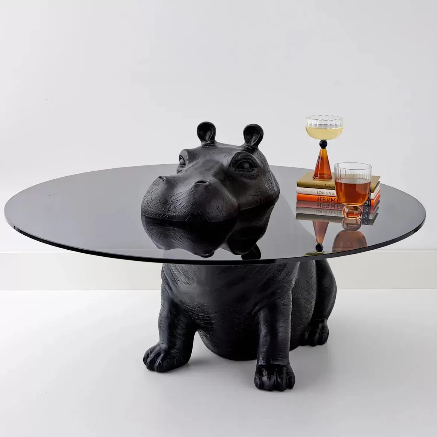 GigiandTom Hippo Glass Coffee Table Black* Furniture