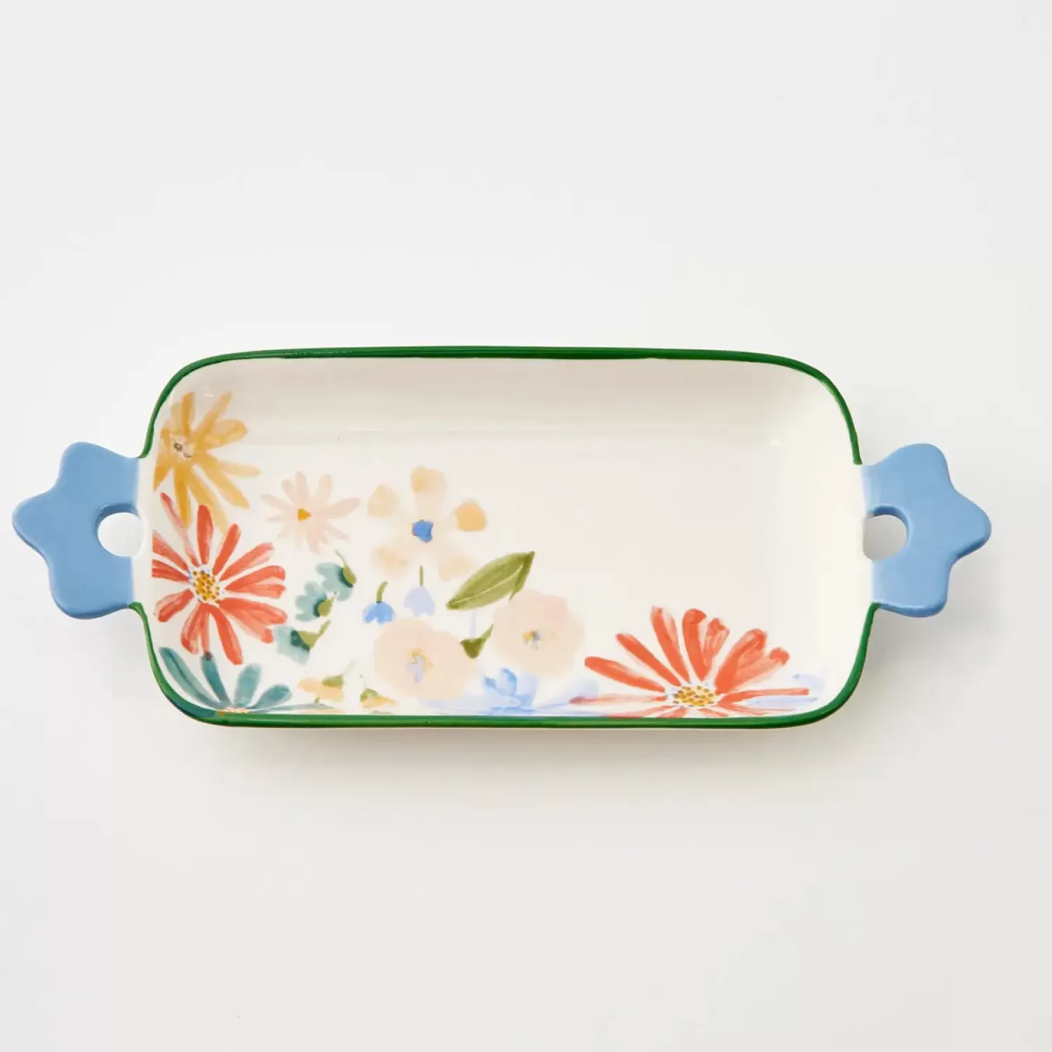 GigiandTom In Bloom Ceramic Serving Tray Blue* Serveware