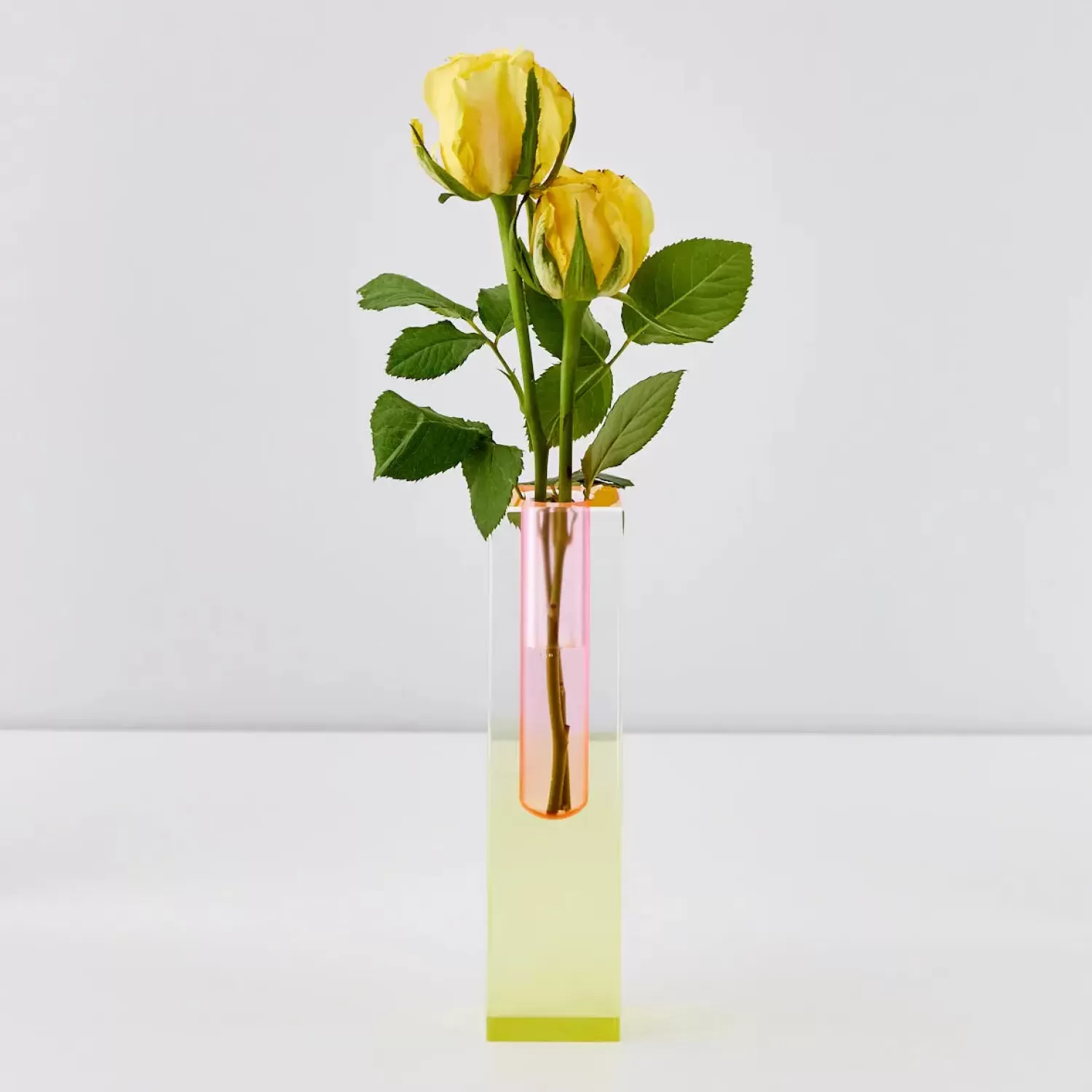 GigiandTom Kaleidoscope Ombre Acrylic Vase Yellow/Pink* Vases