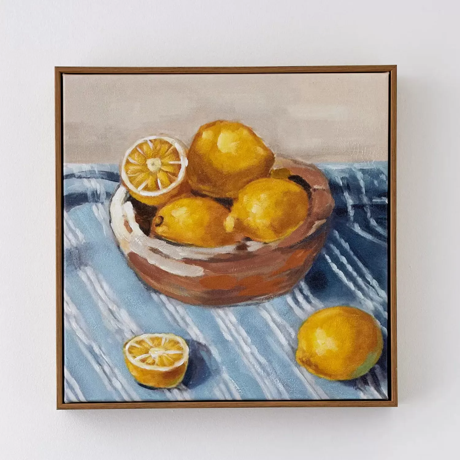 GigiandTom Lemon Bowl Framed Canvas Oil Painting* Wall Art