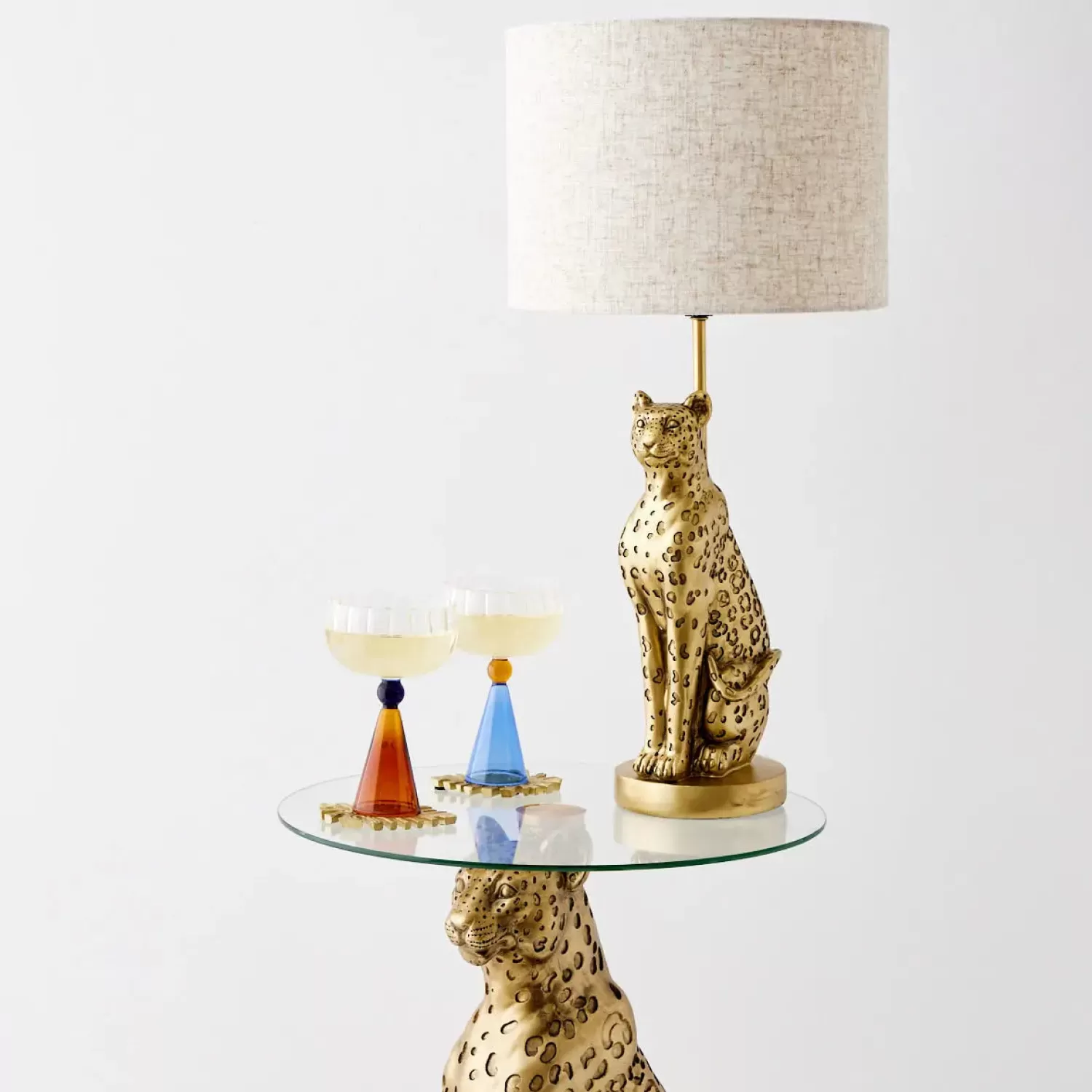 GigiandTom Leon Leopard Resin Table Lamp Gold* Lighting