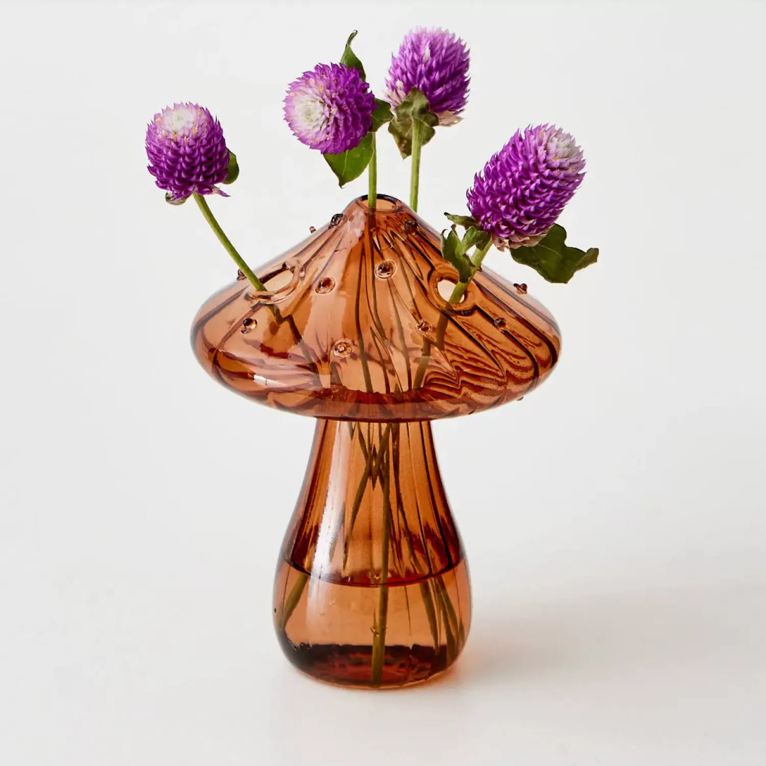 GigiandTom Mushroom Coloured Glass Vase Amber* Vases