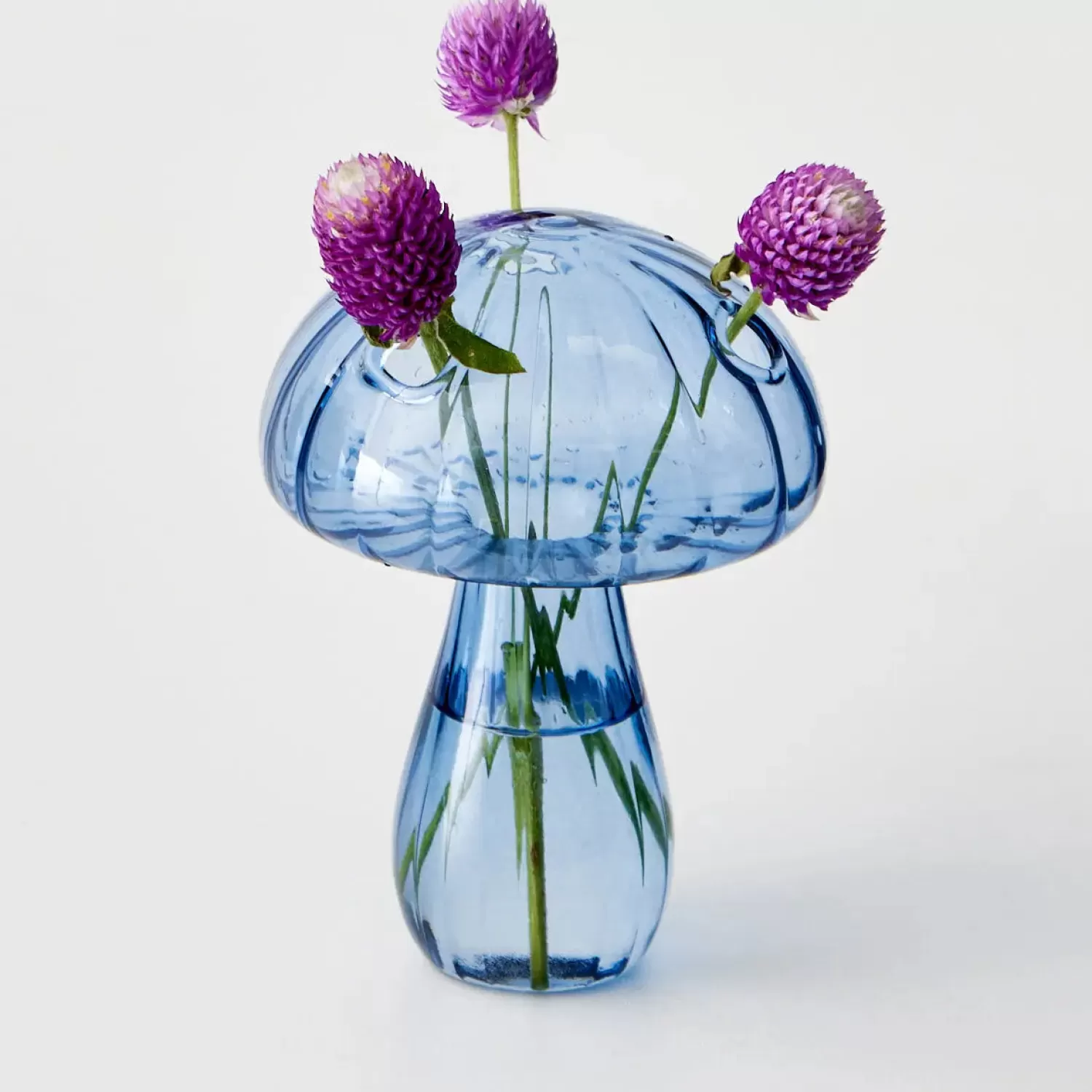 GigiandTom Mushroom Coloured Glass Vase Blue* Vases