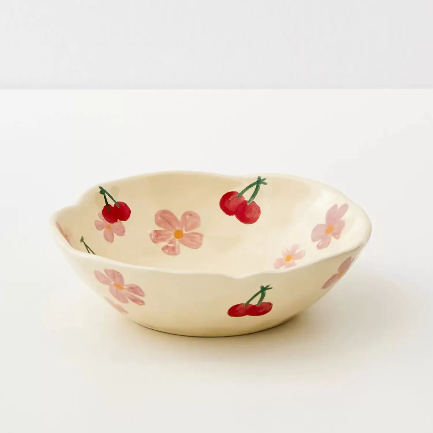 GigiandTom Painted Cherry Ceramic Bowl Red* Tableware