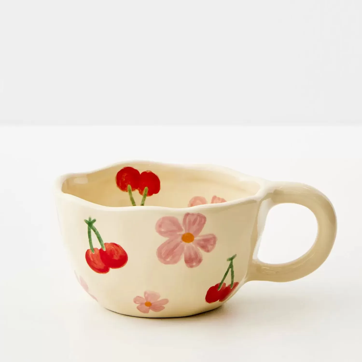 GigiandTom Painted Cherry Ceramic Mug Red* Mugs & Teacups