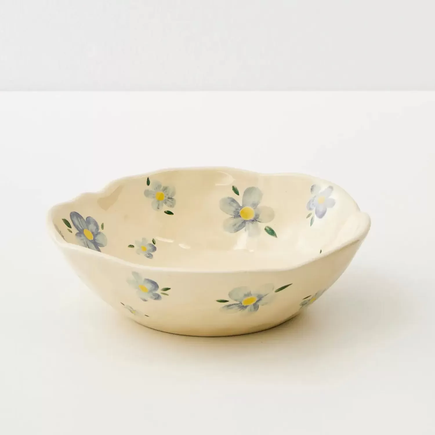 GigiandTom Painted Daisy Ceramic Bowl Blue* Tableware