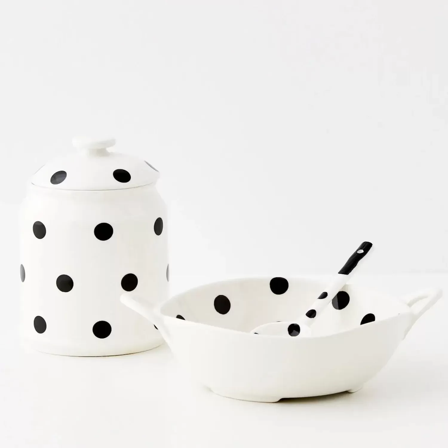 GigiandTom Polka Dot Ceramic Canister White* Kitchen Accessories