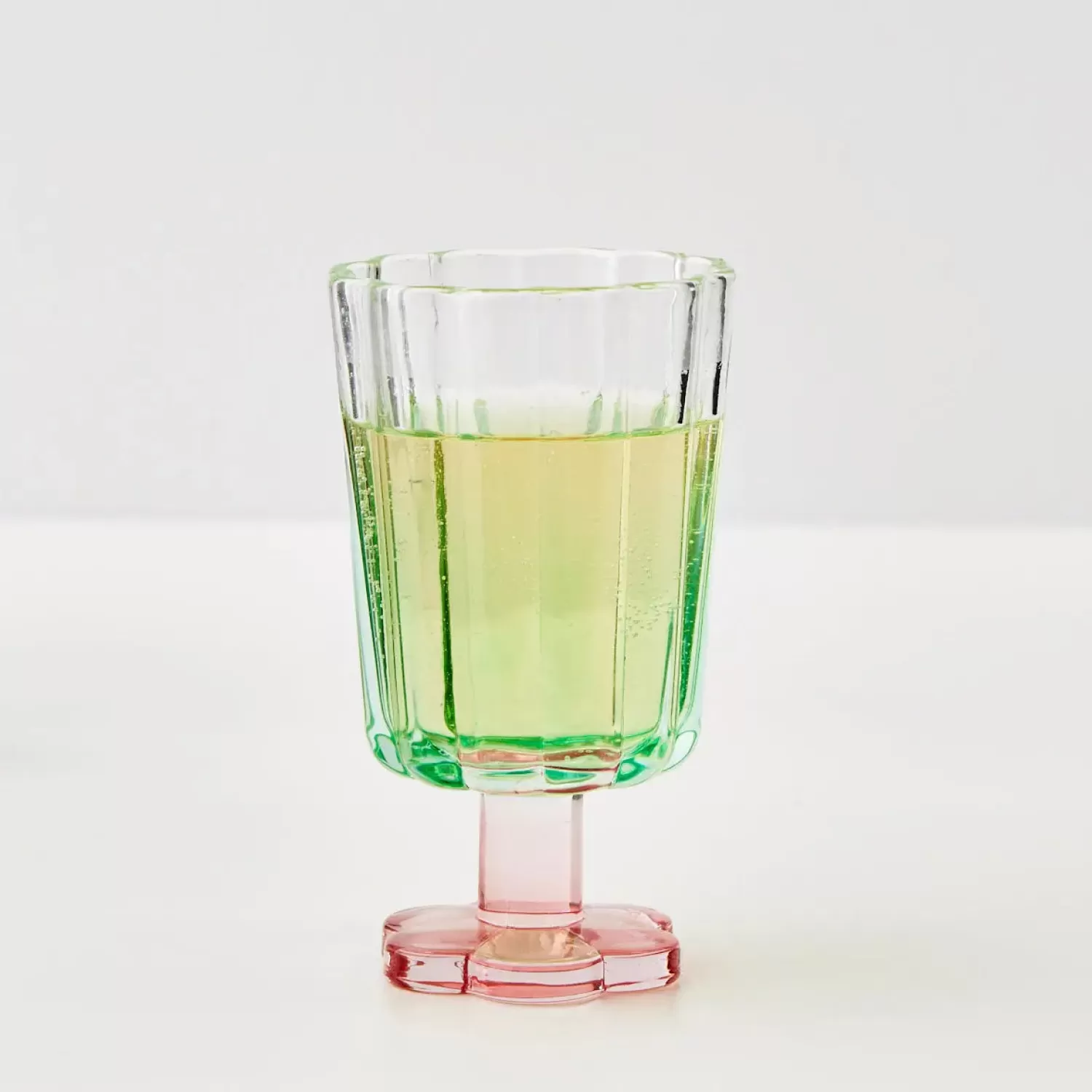 GigiandTom Posie Ribbed Wine Glass Green* Wine Glasses