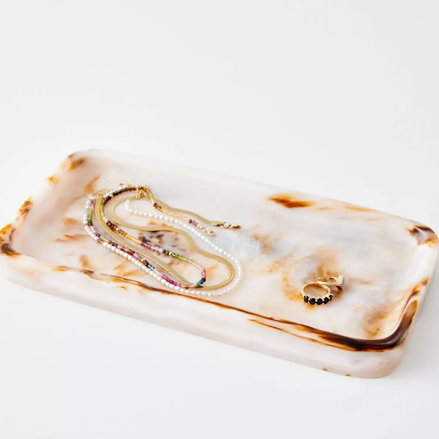 GigiandTom Resin Decorative Tray Tortoiseshell* Decorative Objects & Trays