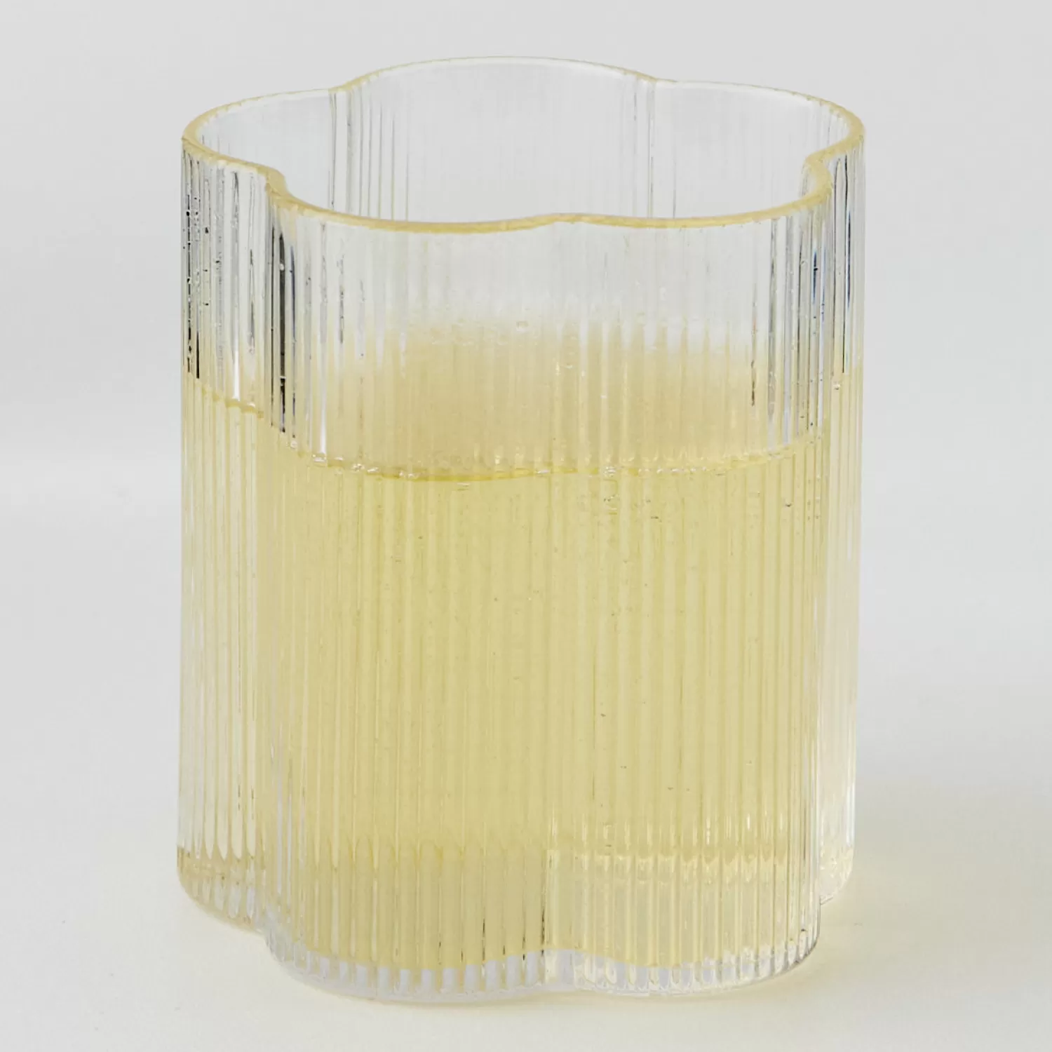 GigiandTom Ribbed Flower Glass Tumbler* Drinkware