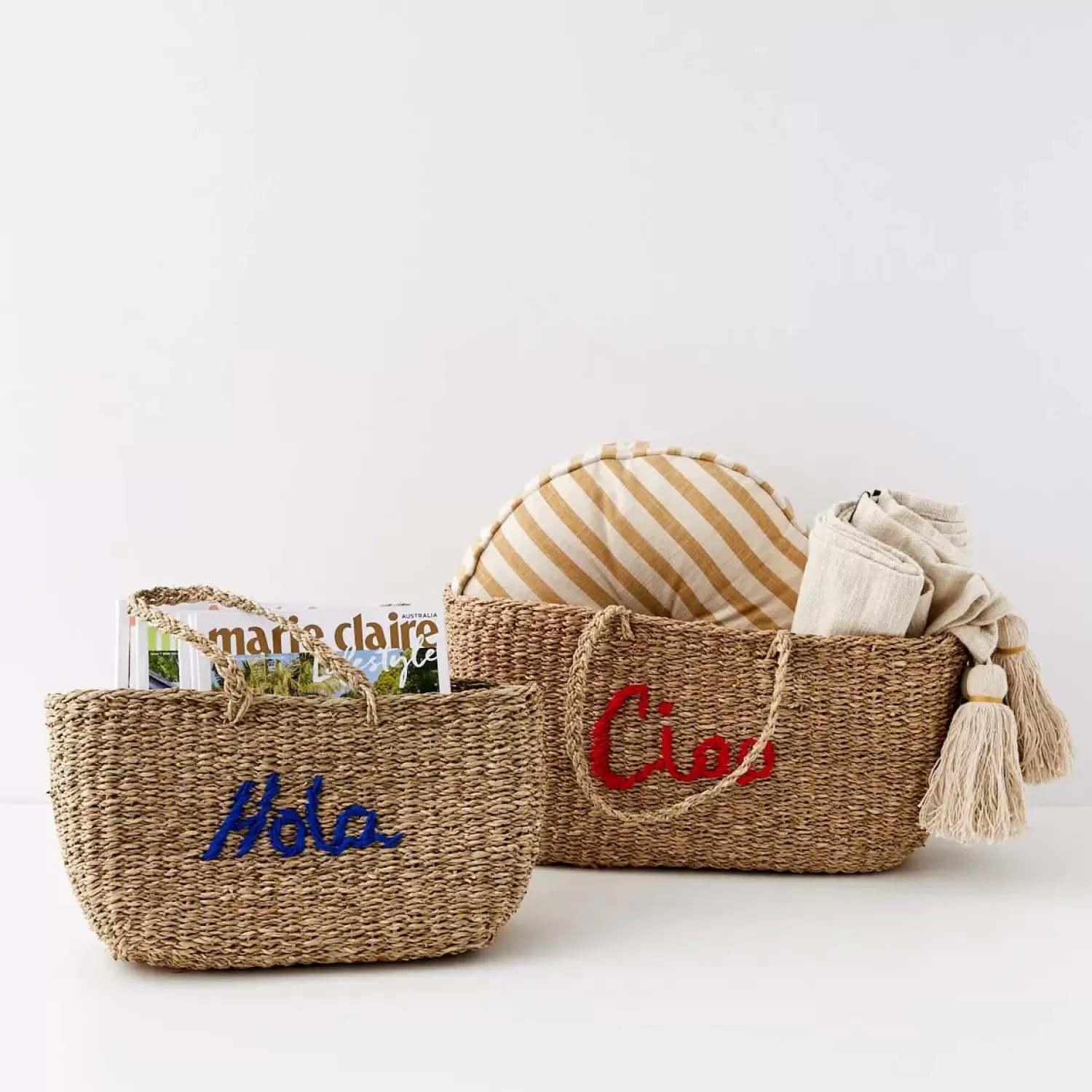 GigiandTom Riviera Rattan Basket Shopper Set* Decorative Objects & Trays