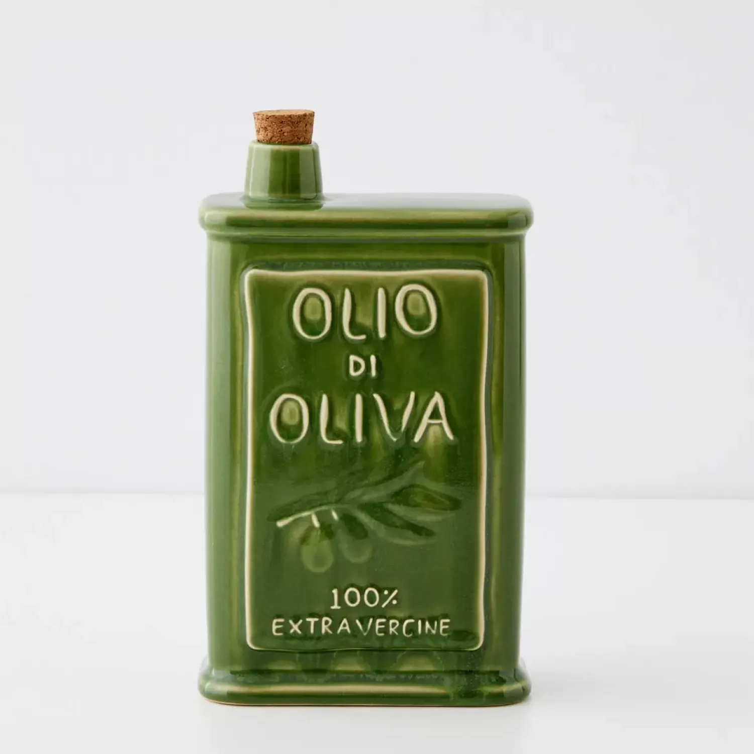 GigiandTom Sicilian Ceramic Olive Oil Bottle Green* Kitchen Accessories