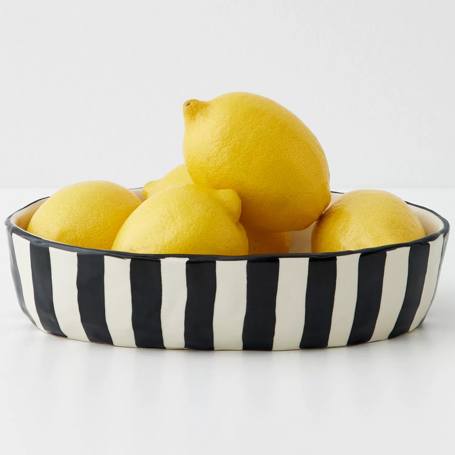 GigiandTom Stripe Shallow Ceramic Serving Bowl* Serveware