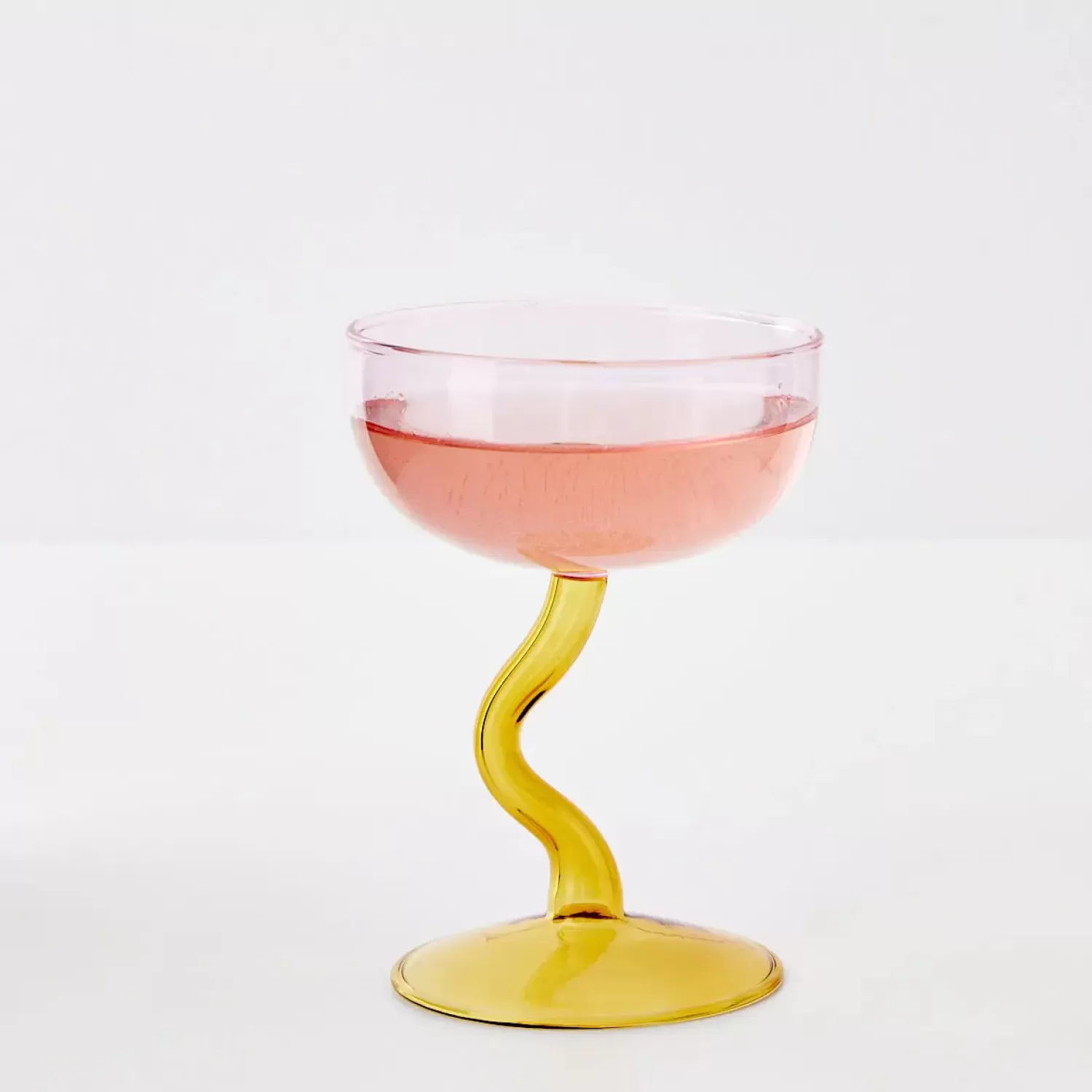 GigiandTom Swirl Stem Cocktail Glass Pink/Amber* Cocktail Glasses