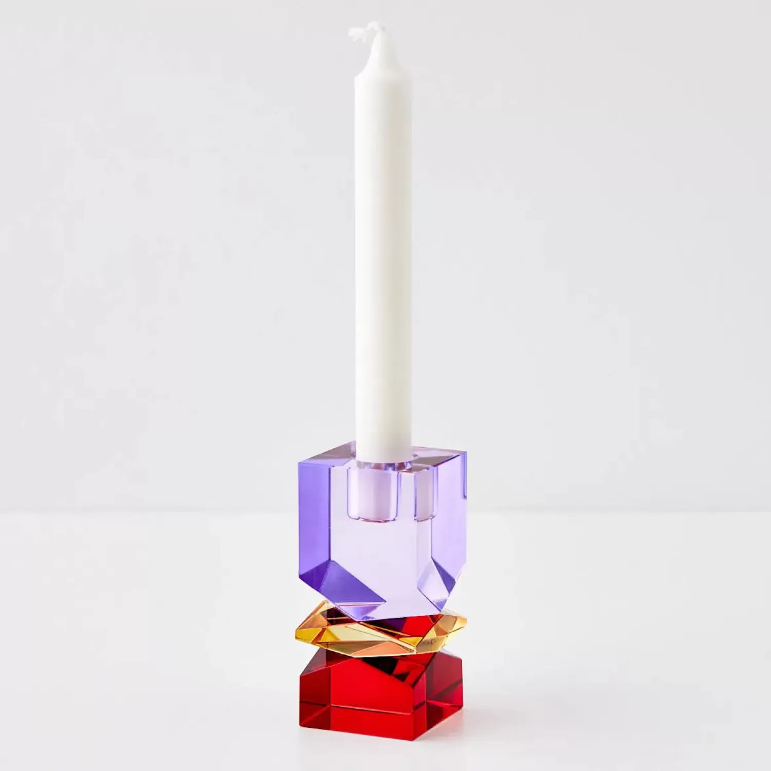 GigiandTom Technicolour Crystal Taper Candle Holder Purple Red* Candle Holders