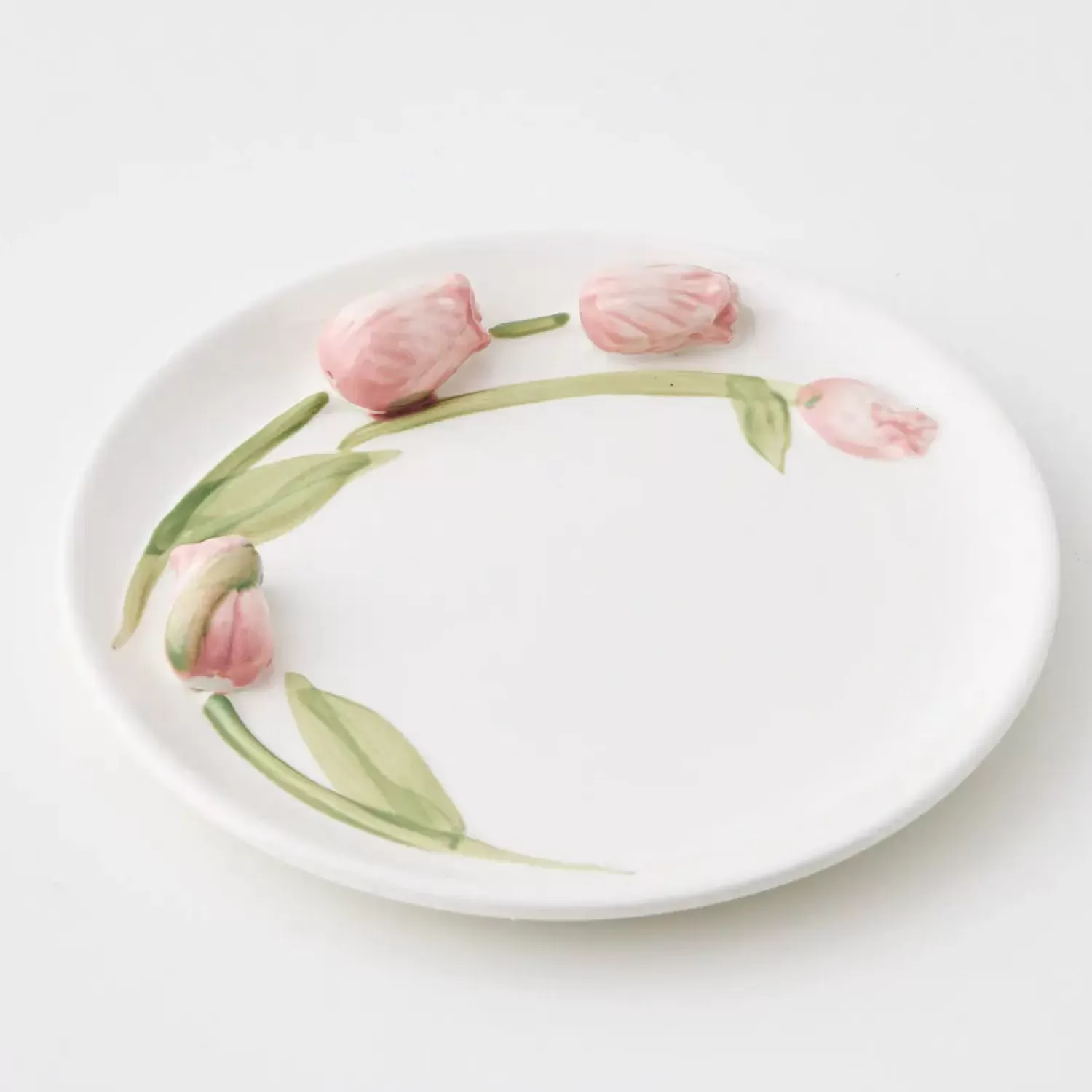 GigiandTom Tulip Ceramic Decorative Plate Pink* Serveware