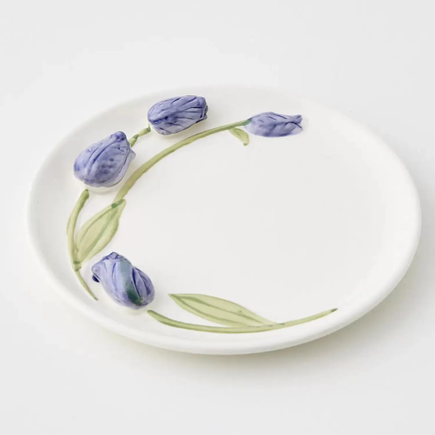 GigiandTom Tulip Ceramic Decorative Plate Purple* Serveware