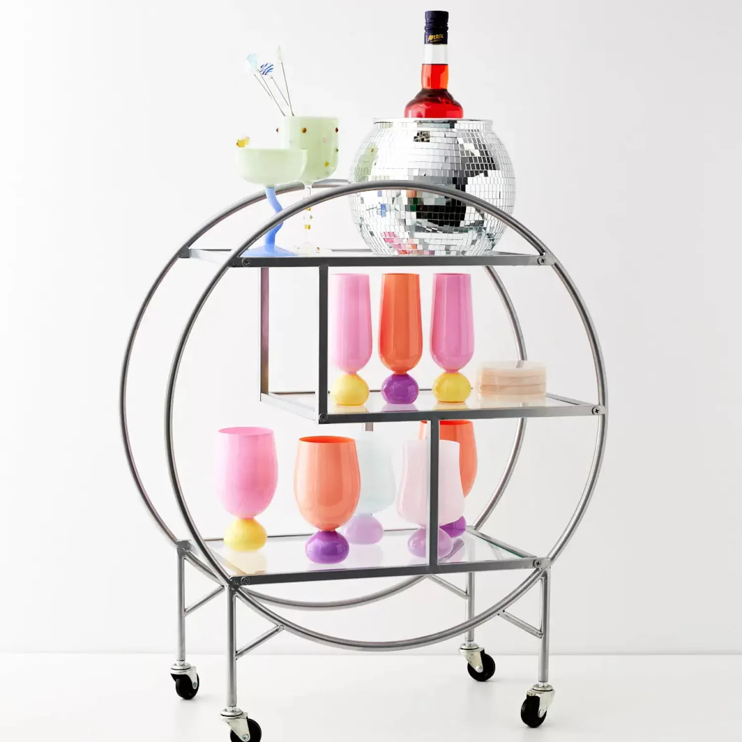 GigiandTom Vintage Style Bar Cart Silver* Bar Tools & Accessories