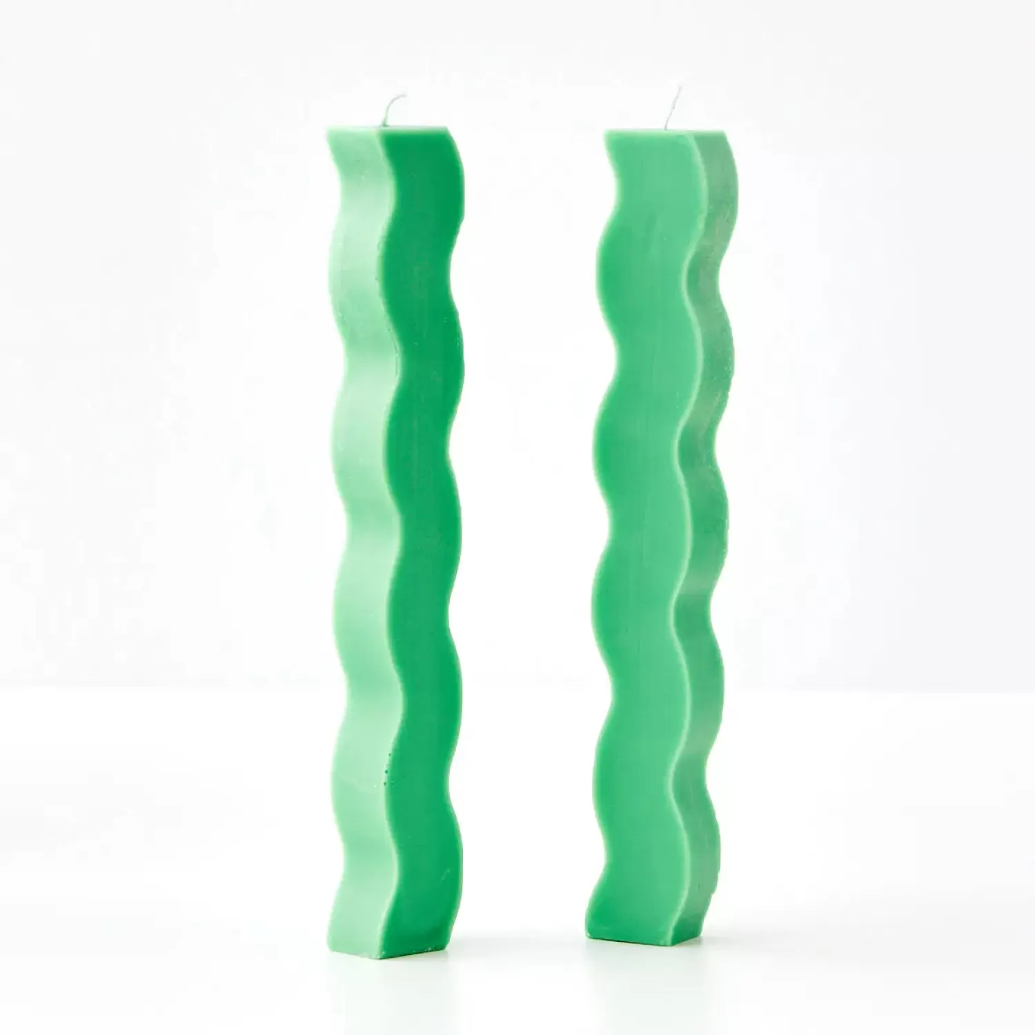 GigiandTom Wavy Taper Candle Green 2 Pack* Candles